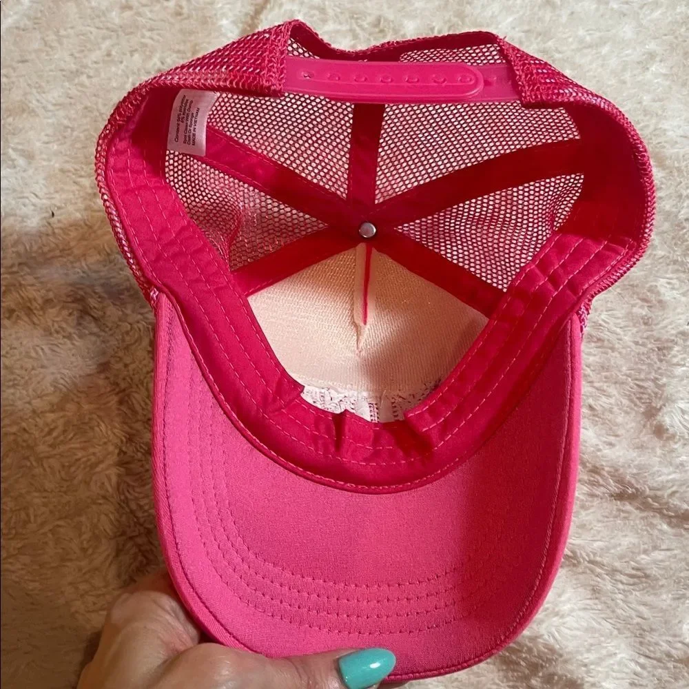 Girls' Pink 'MINI' Sequin Patch Trucker Hat